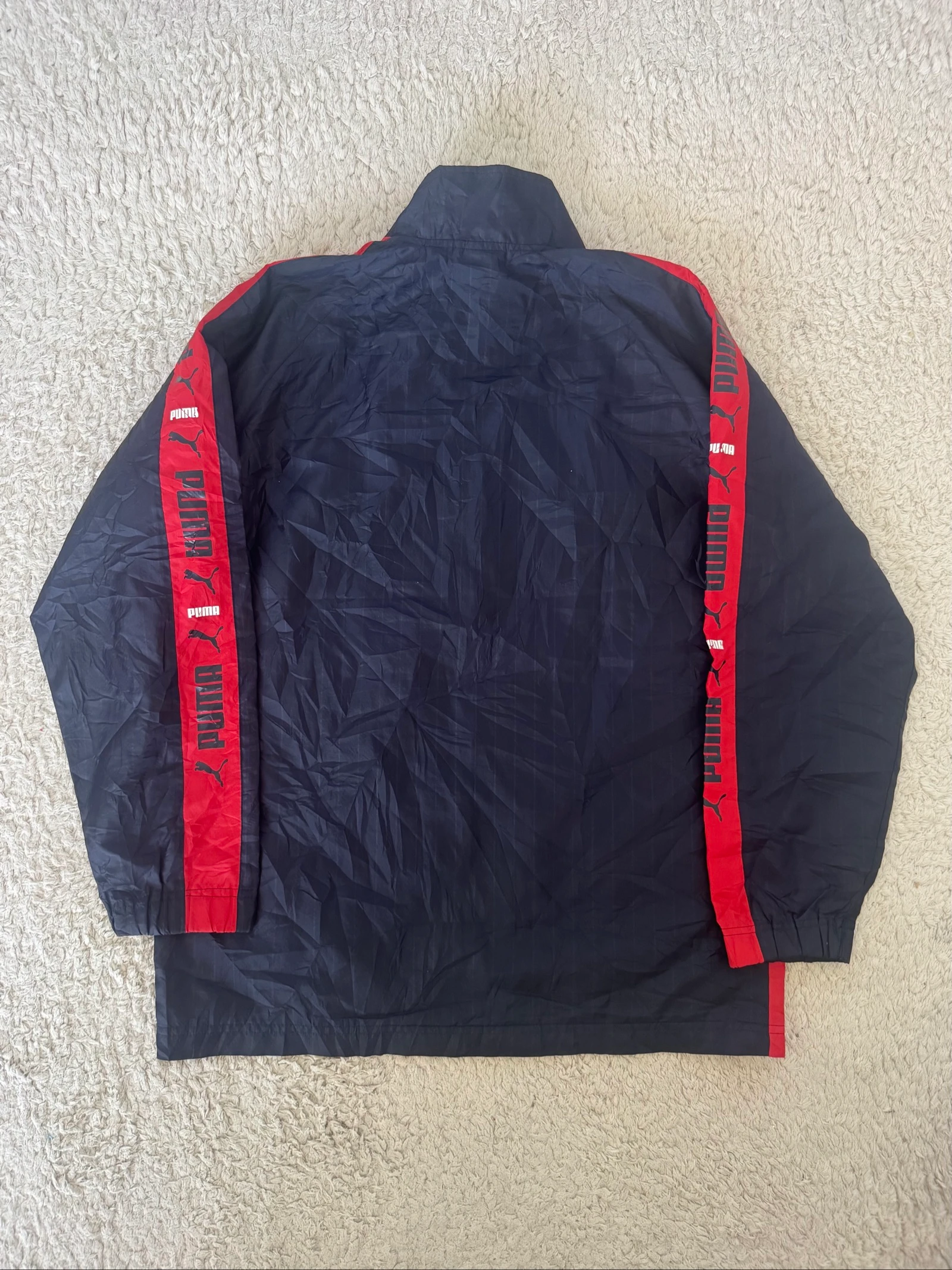 Puma Track Jacket Windbreaker Tape Logo Marine Rood Y2K Retro Oversized – photo 7